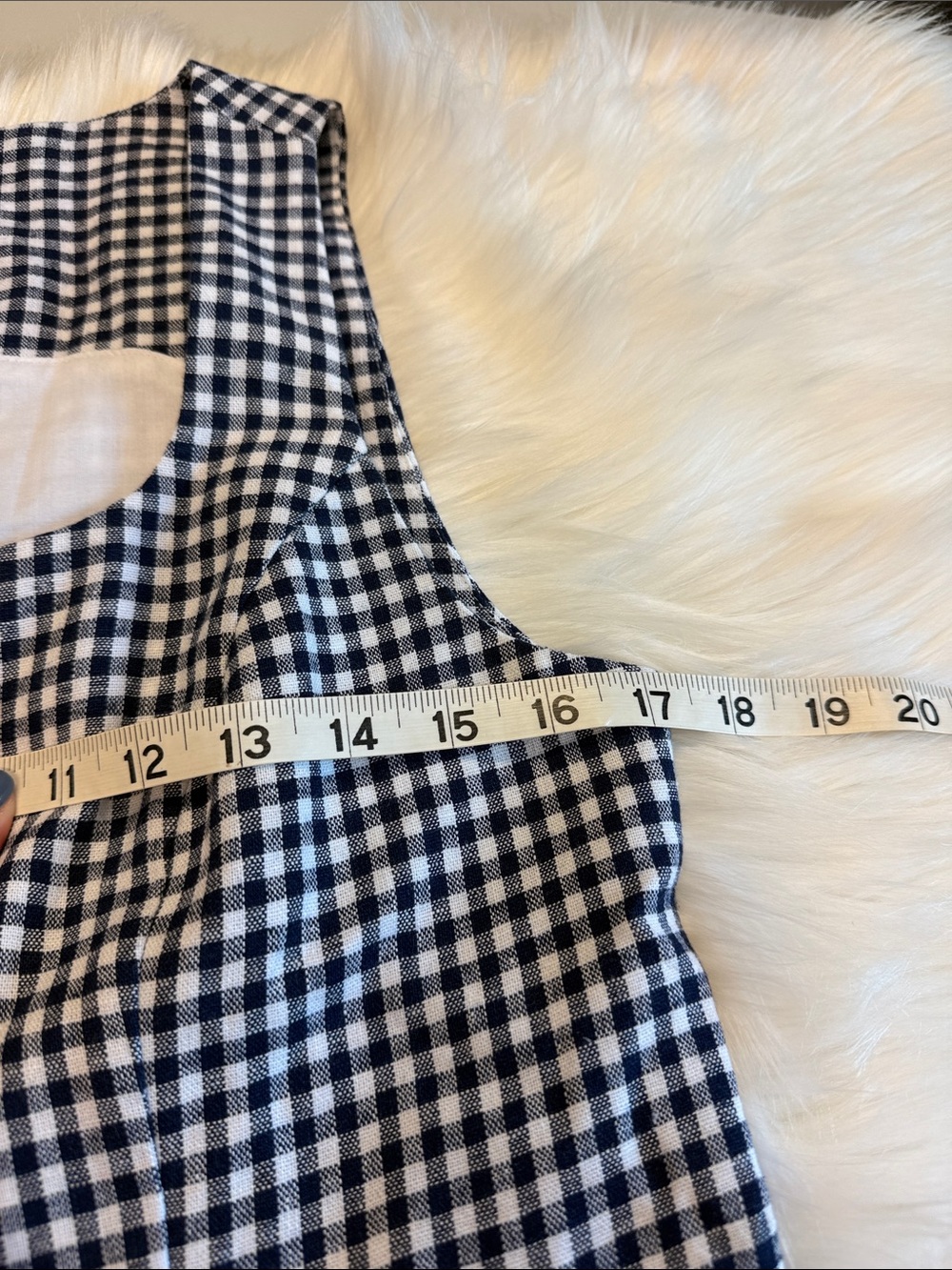 NWT J Crew Factory Gingham Button Front Top - Navy & White - Picture 4 of 6